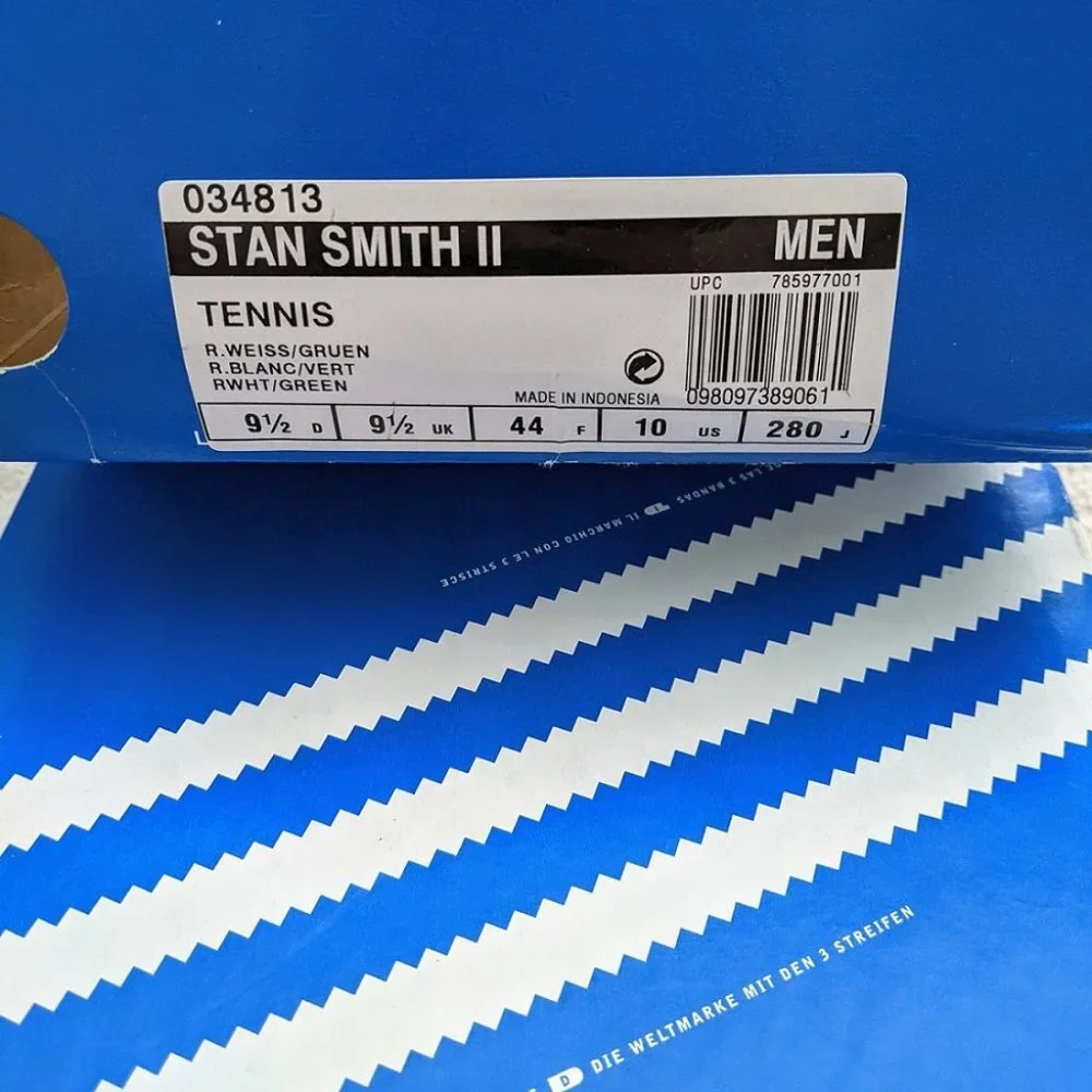 Adidas Stan Smith white/blue size 10 (2002 vintage version)